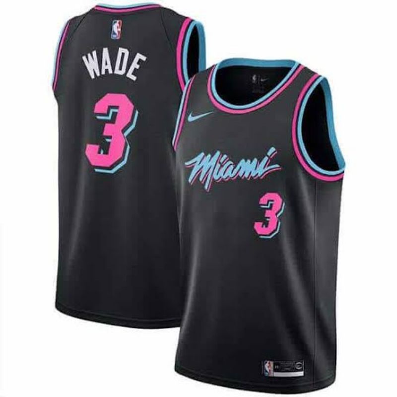 Jual JERSEY BASKET MIAMI HEAT BLACK PINK JERSEY NBA MIAMI DWYANE WADE