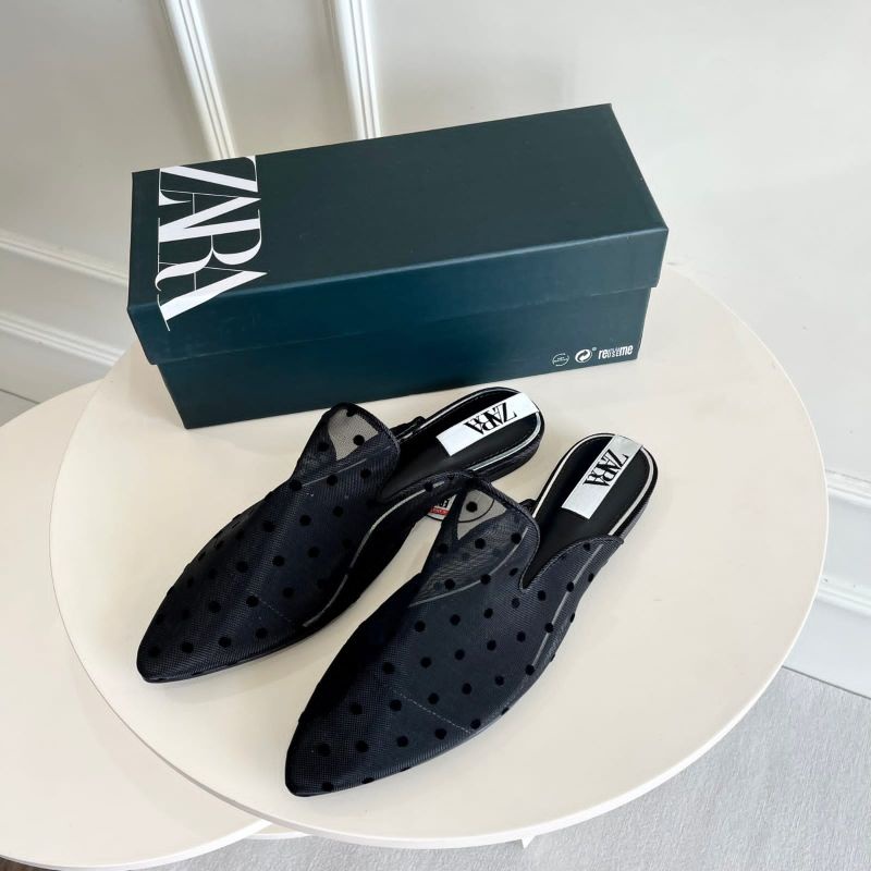 PROMO SALE  Sepatu Zara flat hitam sandal transparant black selop