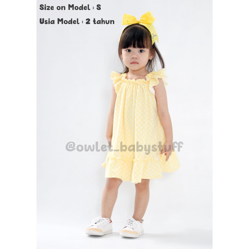 owlet-dress polkadot / dress anak perempuan/ dress anak / midi dress