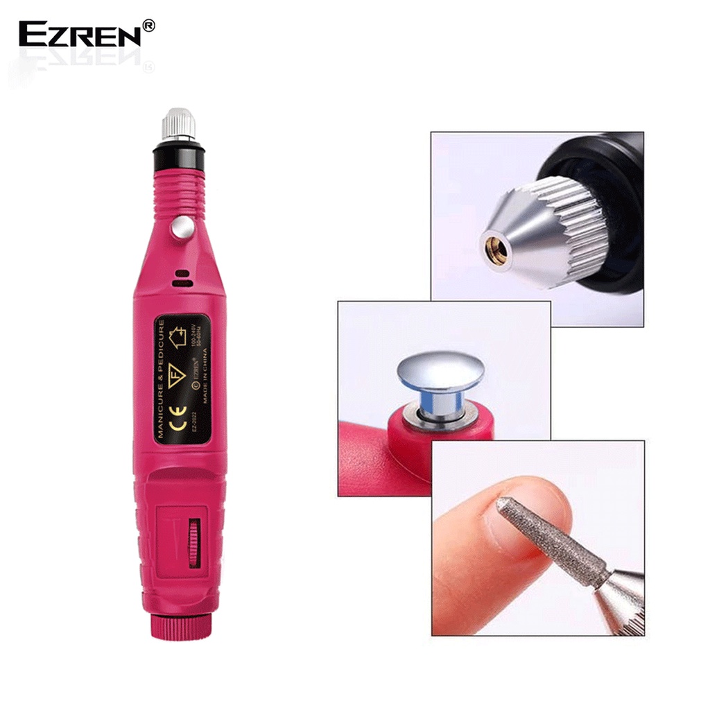 EZREN EZ-2022 MESIN MINI GRINDER GRAFIR BOR POTONG UKIR KUKU (PINK)