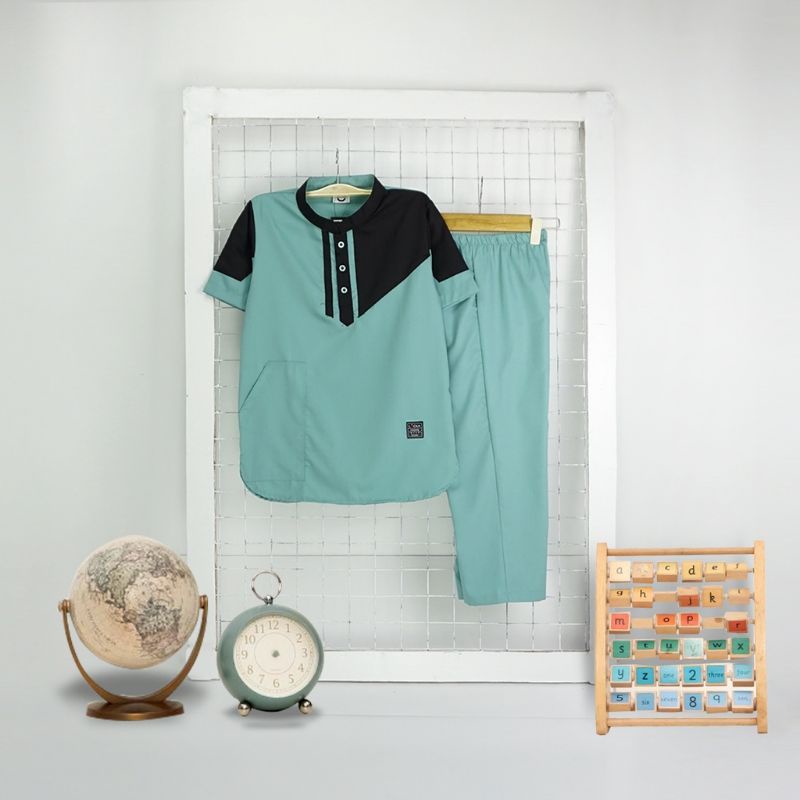 pakaian muslim setelan Koko/kurta anak laki-laki usia 6-14 tahun