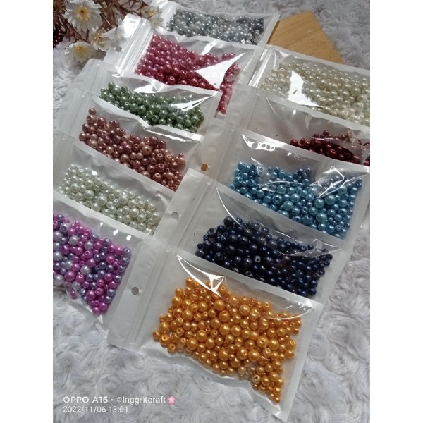 mote mutiara/mutiara berat/(-+270) butir mix ukuran +diamond cangkang 20ss