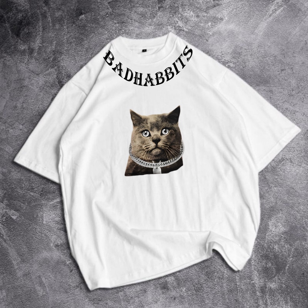 GSC - Kaos OVERSIZE BAD HABBITS CAT / Kaos Oversize Bahan Cotton 24s