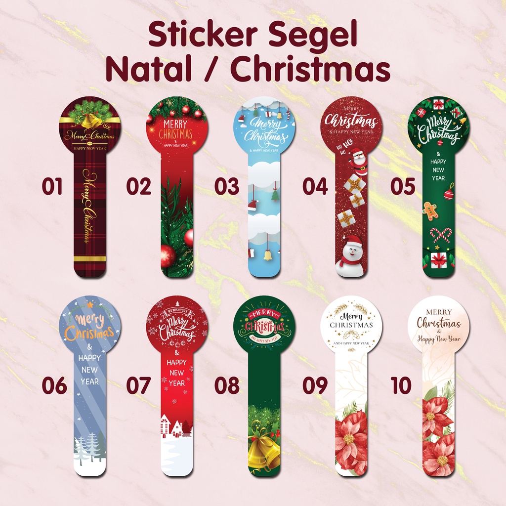 

16 pcs Stiker Segel Toples Selamat Natal & Selamat Tahun Baru | Stiker Kemasan | Stiker Hampers | Merry Christmas & Happy New Year