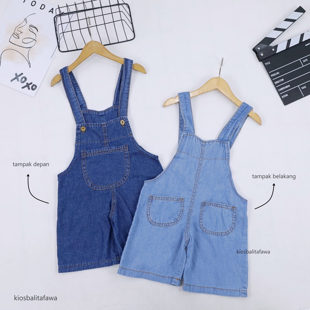 (1-4 Tahun) Overall Denim Blue Anak Laki &amp; Perempuan / Baju Kodok Jins Bahan Denim Celana Korea Kualitas Import Levis Lepis Anak Perempuan Setelan Babycinnamon