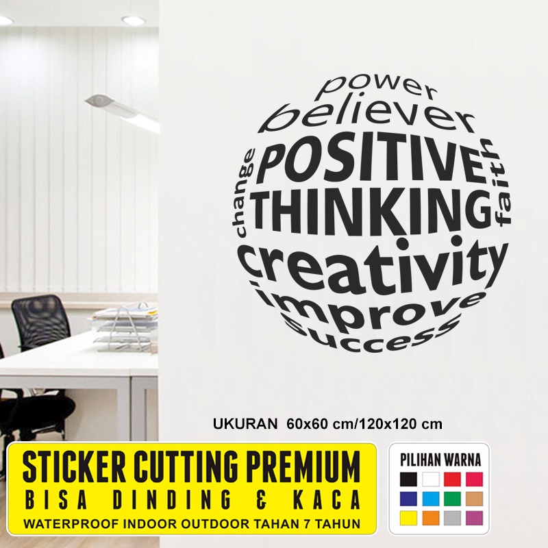 Stiker Dinding Mural Quotes Motivasi Kata Kata Cafe Resto Kantor Positif Thinking Cutting Sticker Ka