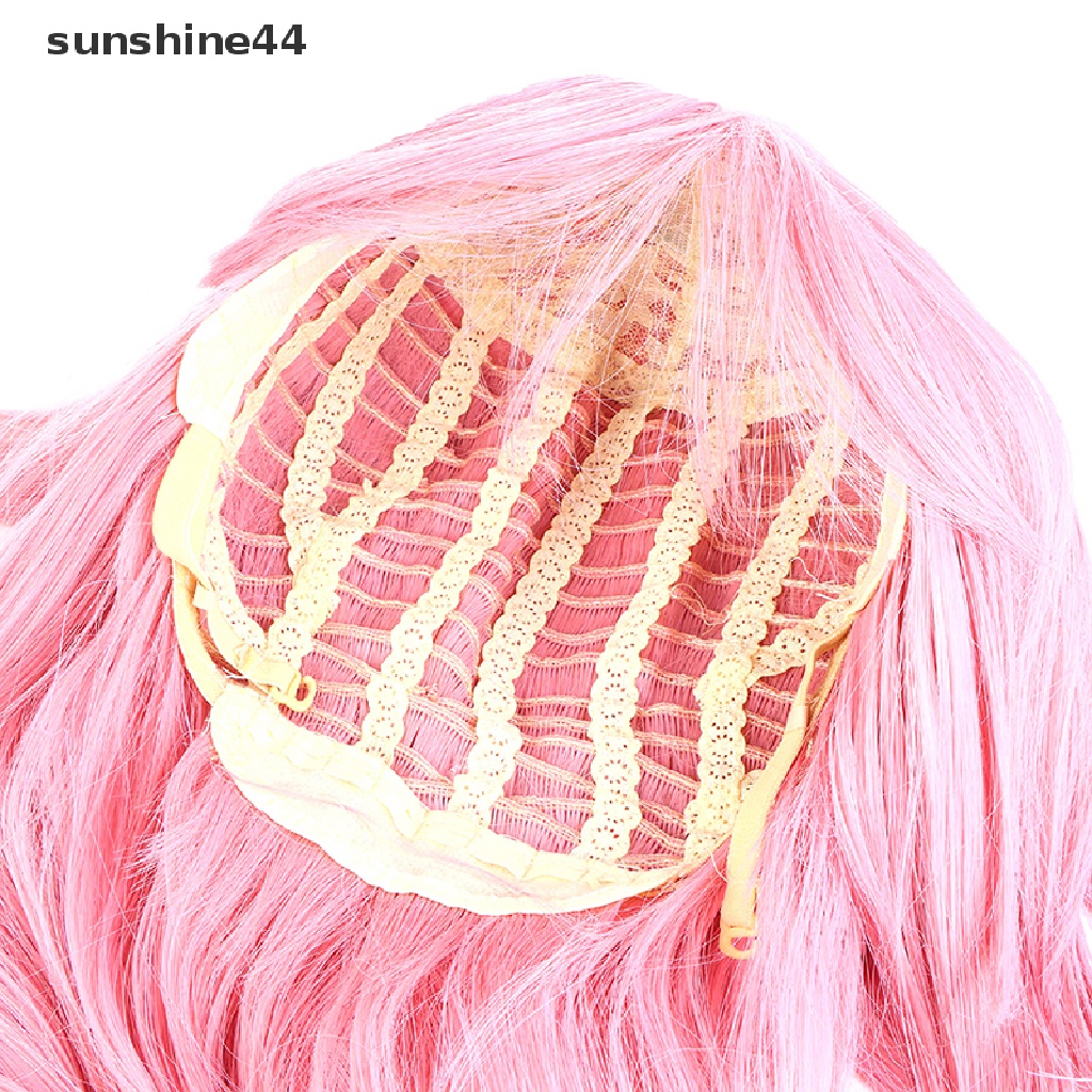 Sunshine Wig / Rambut Palsu Panjang 80cm Warna Pink Tahan Panas Untuk Cosplay