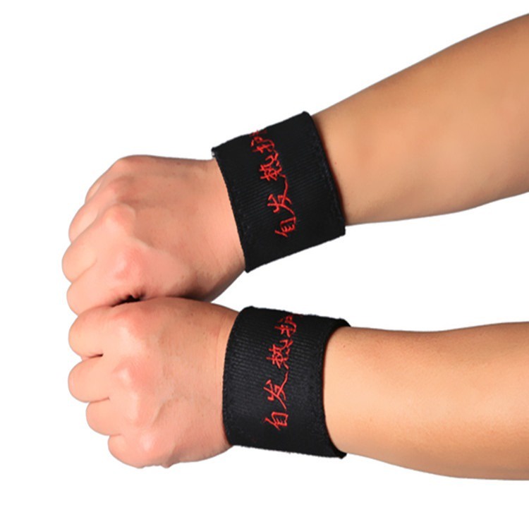Sabuk Terapi Pergelangan Tangan Tourmaline Turmalin Wristband Deker Dekker Sarung Pergelangan Tangan Terapi Panas Magnetik Magnet Self Heating Belt Penghilang Nyeri Pegal Wrist Wrap Support Turmaline Magnetic Premium Perawatan Kesehatan