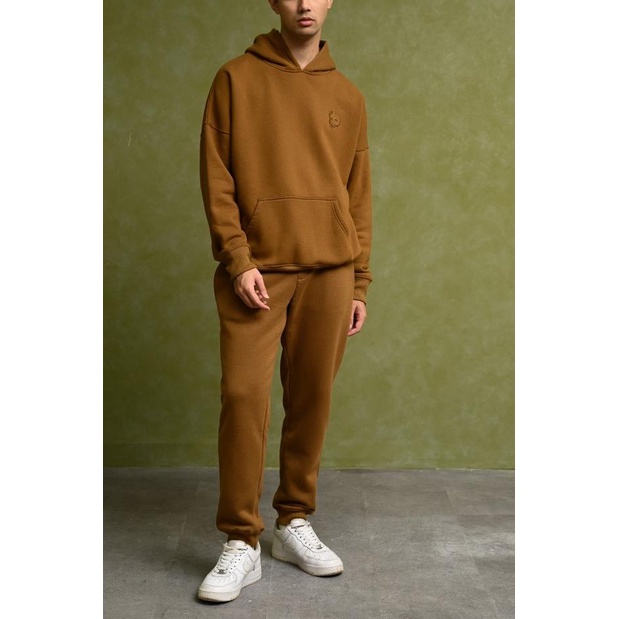 HOODIE PREPP STUDIO PREPP OVERSIZED HOODIE SIGNATURE PATCH BROWN - S