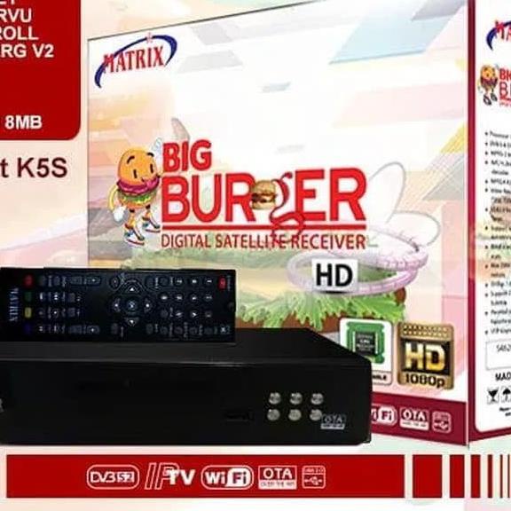 Receiver Parabola Matrix Big Burger HD Mpeg4 - FTA Powervu Bisskey - Packing Standar