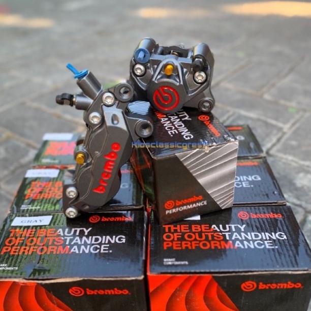PRODUK- KALIPER BREMBO AXIAL 4 PISTON GREY KALIPER DEPAN BELAKANG BREMBO 4 PISTON BREMBO BELAKANG 2P