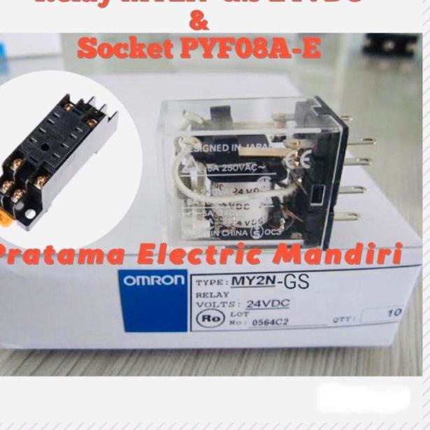 OMRON Relay MY2N-GS MY2N 24VDC 24V dan Socket PYF08A-E ORIGINAL