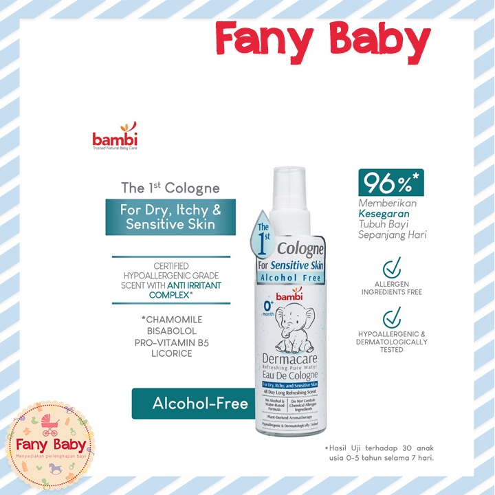 BAMBI BABY DERMACARE REFRESHING PURE WATER EAU DE COLOGNE 100ML