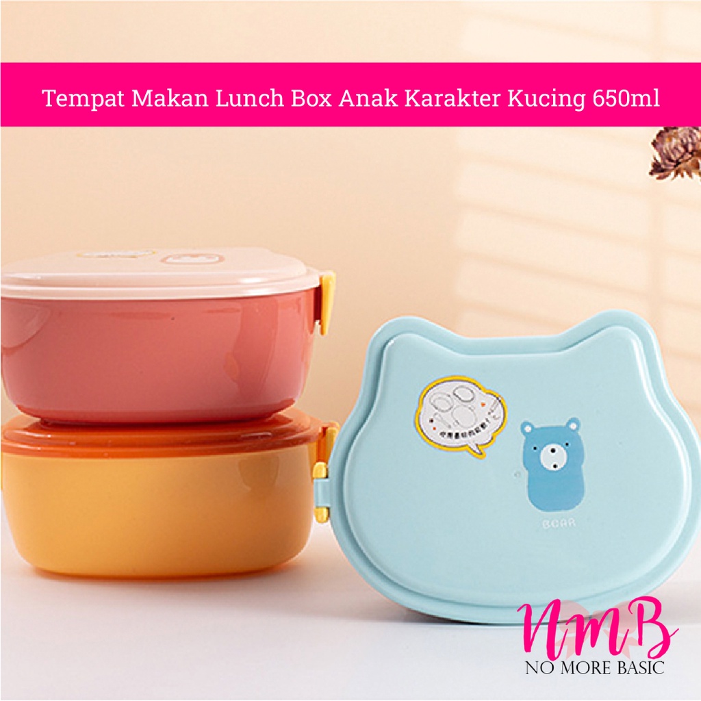 Tempat Makan Lunch Box Anak Karakter Kucing 650ml