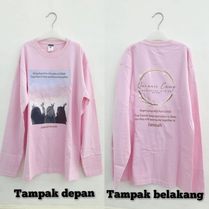kaos panjang sablon/souvenir kaos print custom/hampers kaos sablon