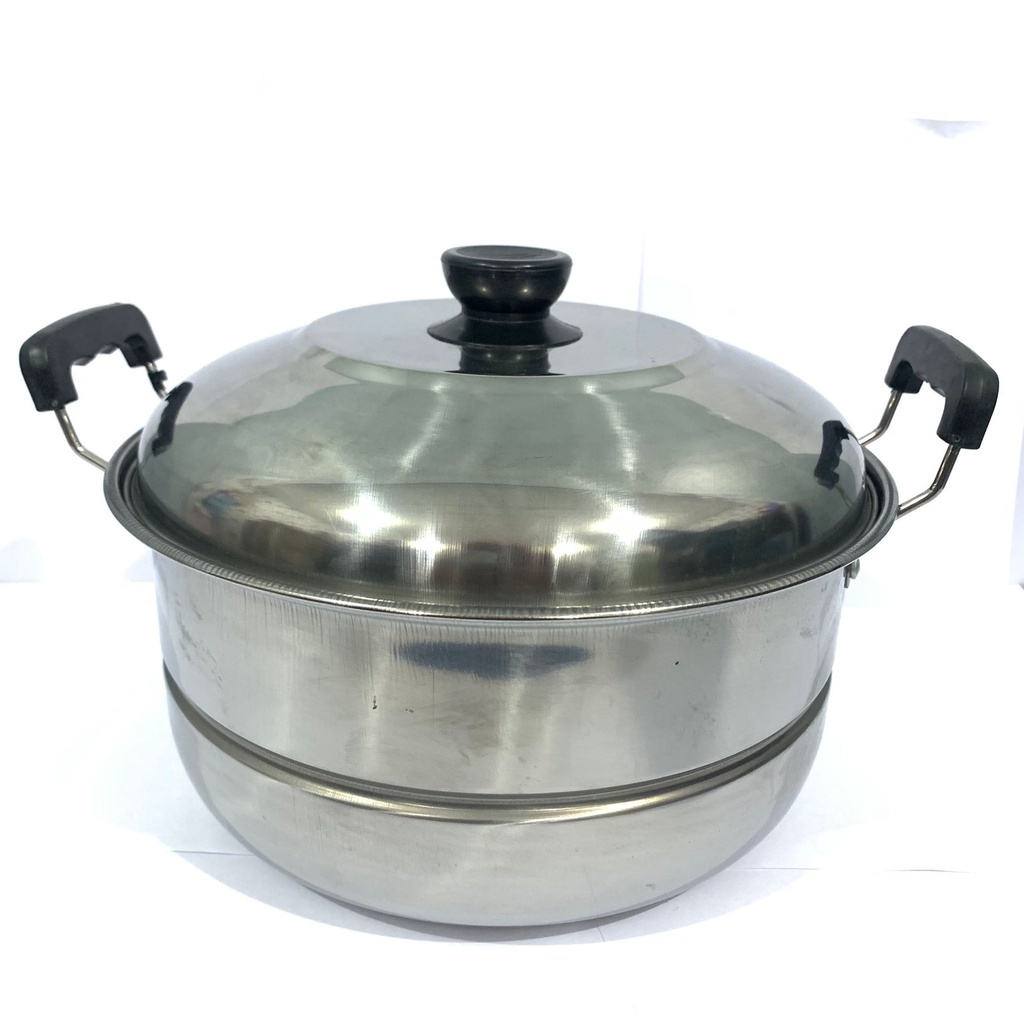 PANCI SAYUR STAINLESS STEEL 22CM / PANCI MIE SOUP SOTO STAINLES 24CM SET DENGAN TUTUP UKURAN - COOKWARE 24CM , 22 CM, SHENARCORNER168
