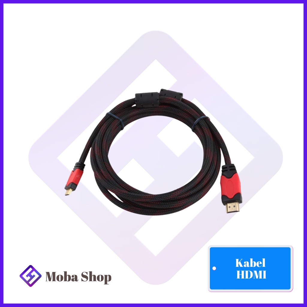 Kabel HDMI male to Male serat jaring 1.5 METER / 3 METER / 5 METER / HDMI to HDMI 1080P V1.43D