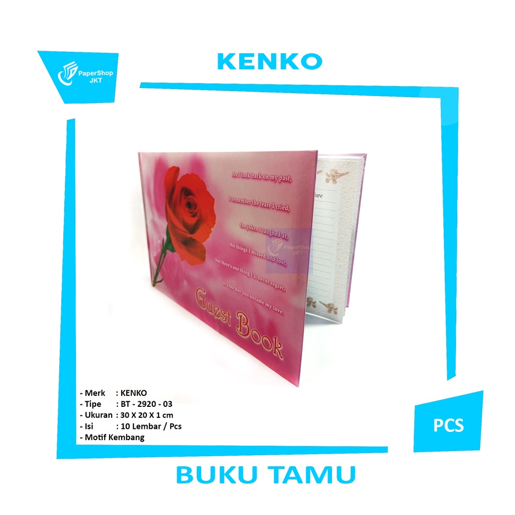 

KENKO - Buku Tamu BT 2920 Motif Kembang 03 - Pcs