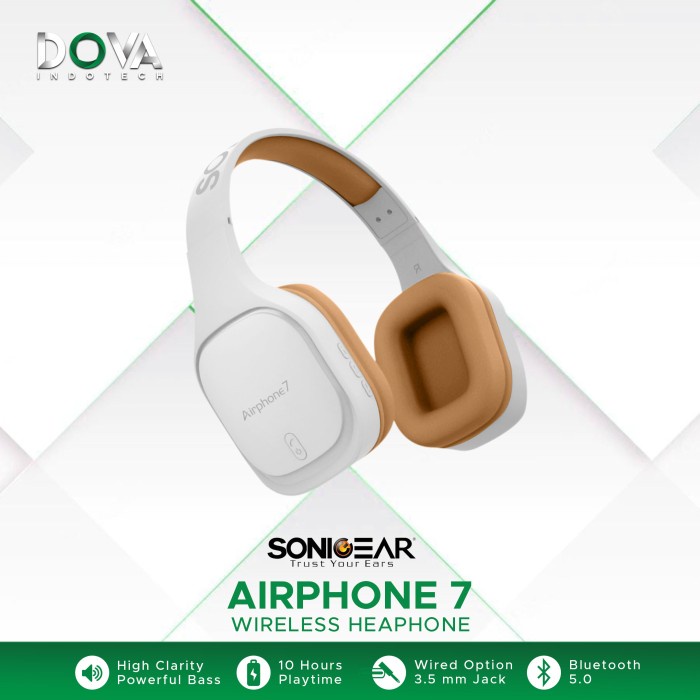 Headphone Sonicgear Airphone 7 Headphone Bluetooth With Mic