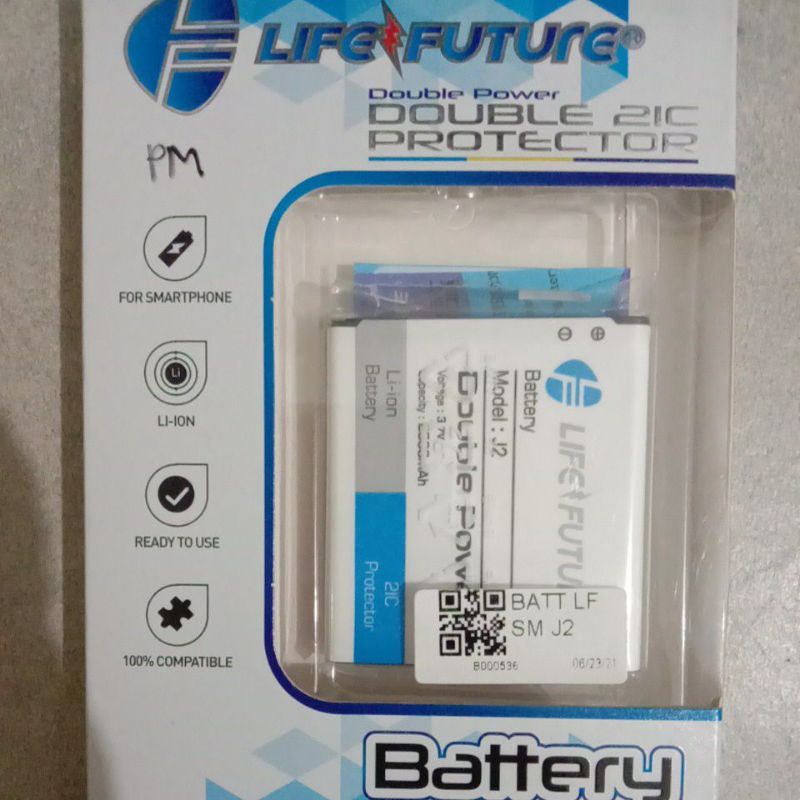 Baterai Life Future Samsung J2 Double Power