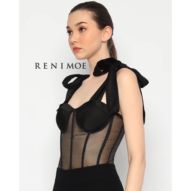 PO Elegance Bustier Transparan Organdi Organza Kaca Silk Lace Top Strape |Corset Kemben Korset Pita 