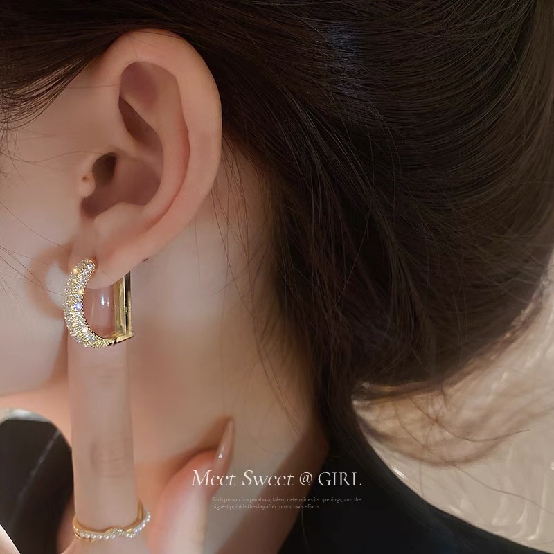 Anting 925 Silver Needle Warna Emas Untuk Wanita