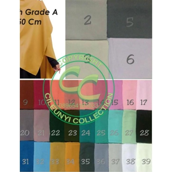 Hijab Instan Segiempat Segi Empat Syar i Jumbo Wolfis 150 X 150 Cm RE