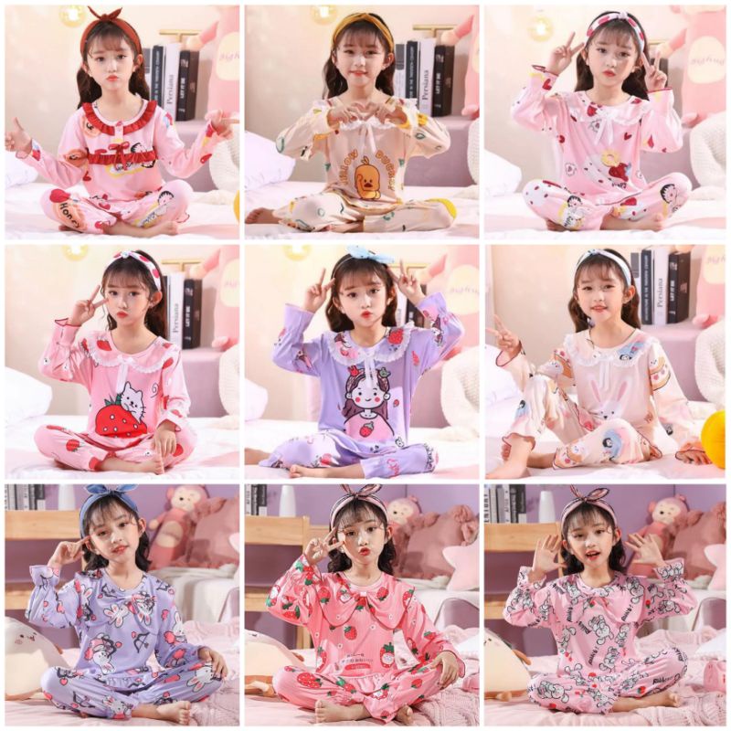 BAJU TIDUR ANAK SETELAN PIYAMA BAYI SET LENGAN PANJANG CELANA PANJANG C7A,B