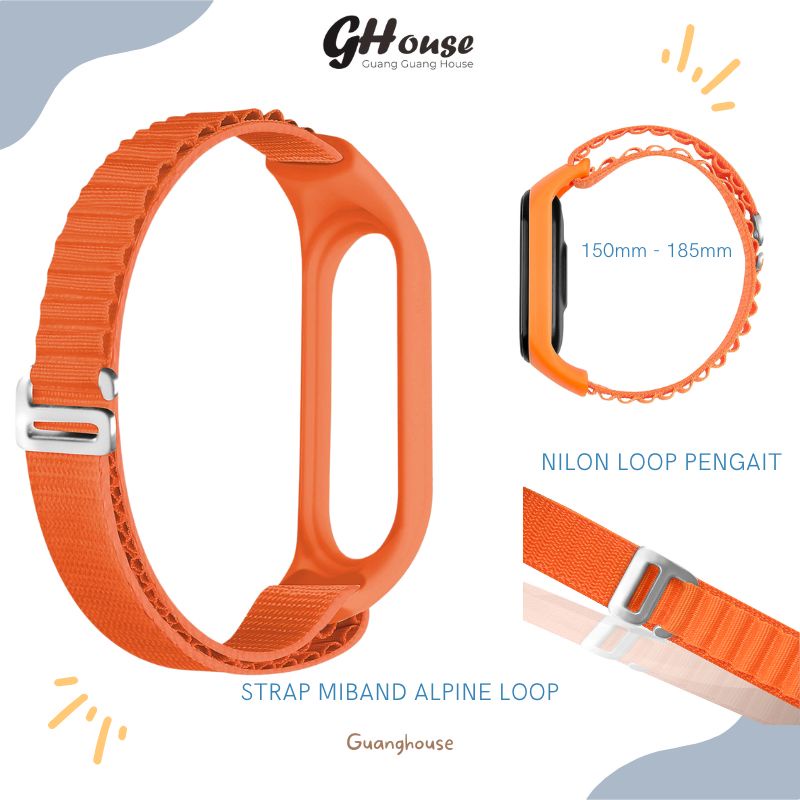 Strap Mi band 7/6/5/4/3 Alpine Loop Tali Pengganti Xiaomi Miband Nilon Alpine Loop for Miband 7/6/5/4/3