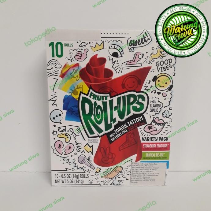 

Sale permen fruit roll ups variety pack 10 rolls 141gr /PERMEN LUNAK/PERMEN VIRAL/PERMEN MILO/PERMEN YUPI/PERMEN JADUL/PERMEN KARET