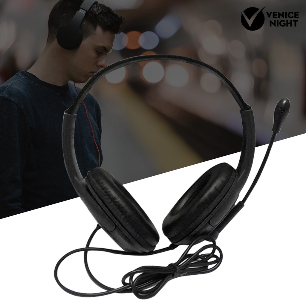 (VNEP) (Berkabel) 3.5mm Universal Headphone Head-mounted Gaming Headset dengan High Clarity Microphone untuk Komputer