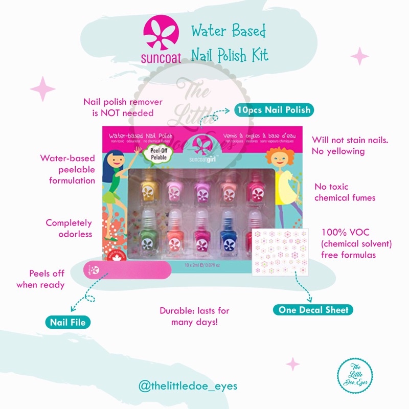 [READY] Suncoatgirl Water Based Nail Polish Kit