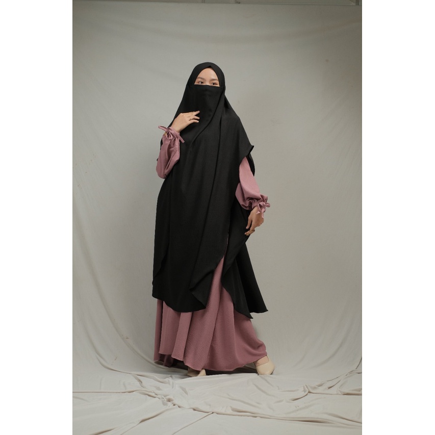 French Khimar Set "Humaira" Abaya Crinkle