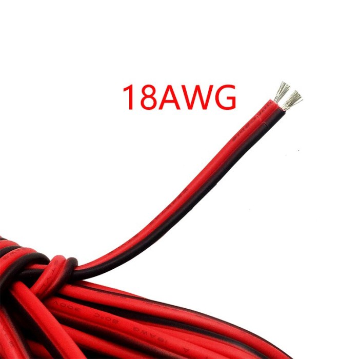 Kabel Eceran AWG18x2 Ecer AWG 18 x 2 Serabut Merah Hitam Per Meter