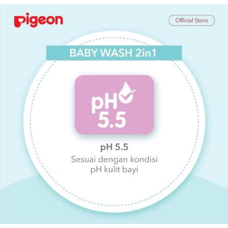 ^ KYRA ^ Pigeon Baby Wash 2 in 1 Untuk Bayi dan Anak Sabun Dan Shampo Pouch Refill Botol 2in1