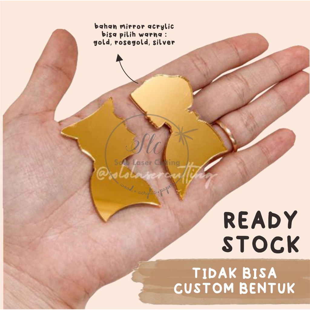 READY Siluet Couple Profesi Polisi Akrilik MIRROR GOLD / ROSEGOLD / SILVER HIASAN MAHAR TERLARIS