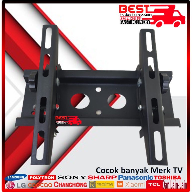 Bracket TV LED LCD 14&quot; s/d 43&quot; Universal [ 43 40 32 24 21 17 14 inchi ] Bisa nunduk  FULL BESI bracket braket breket briket breaket brecket bricket