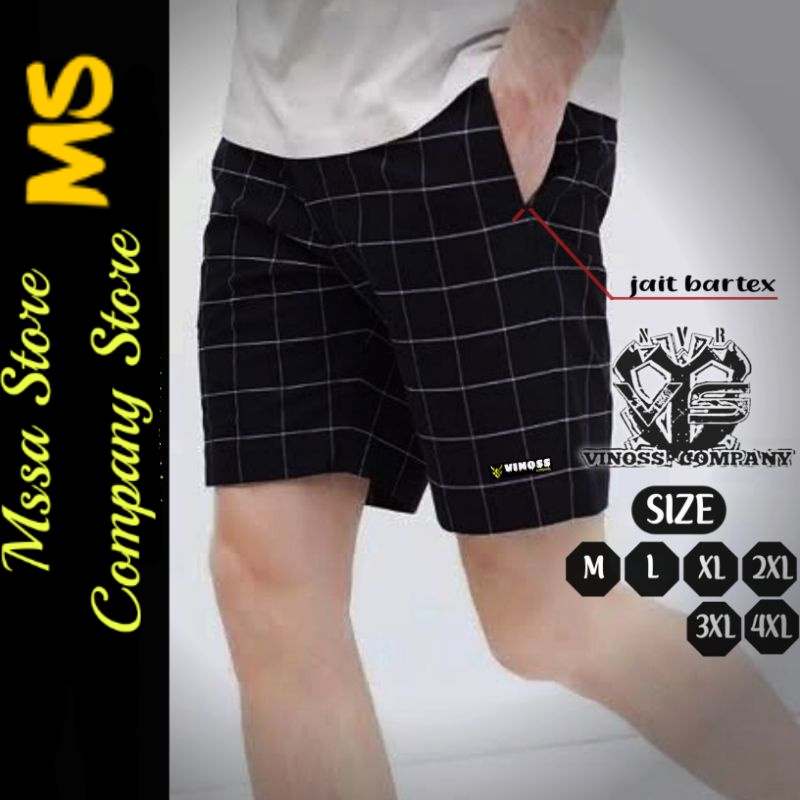Celana pendek tartan pria Model Kotak bahan tebal model kekinian 2022 bahan tebal