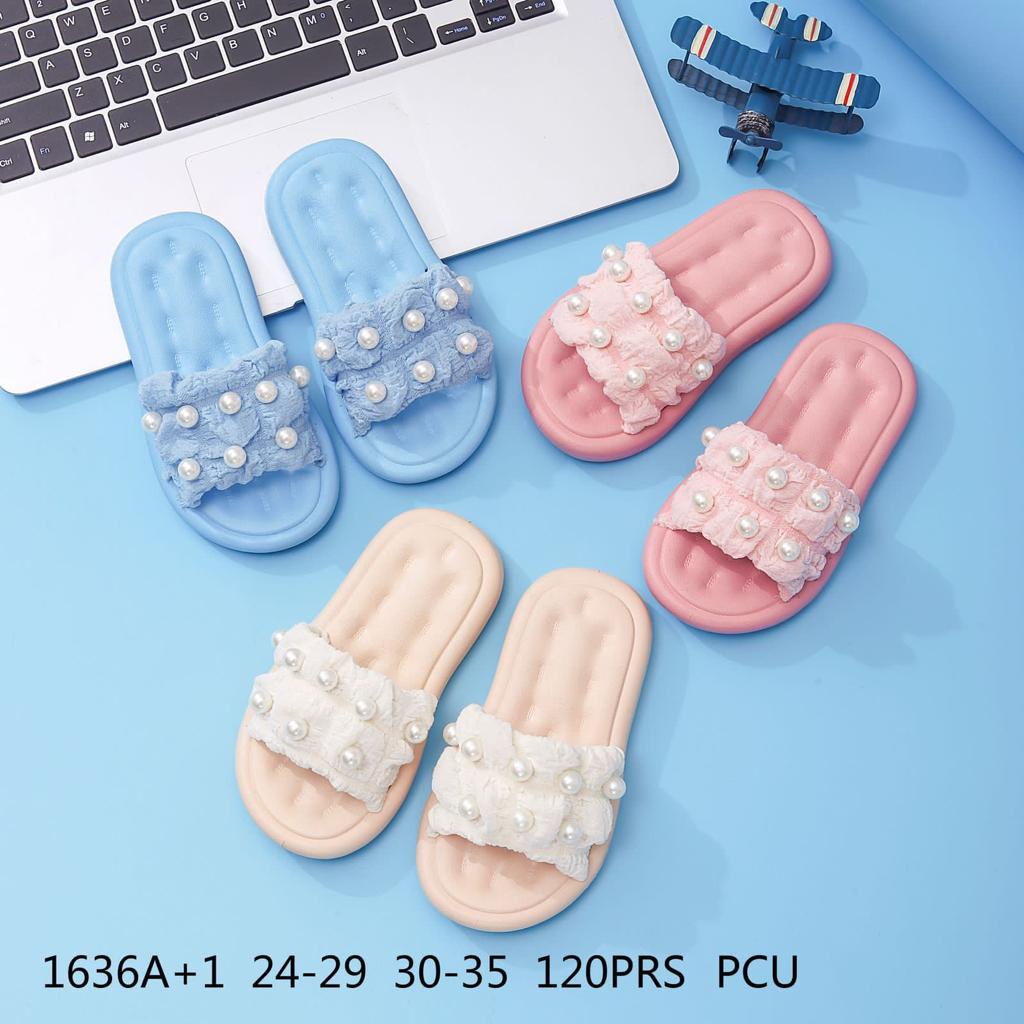 Sandal Anak Perempuan Flat Rubber Mutiara Import Size 24-35 Winola Collection WNL 1636A+1