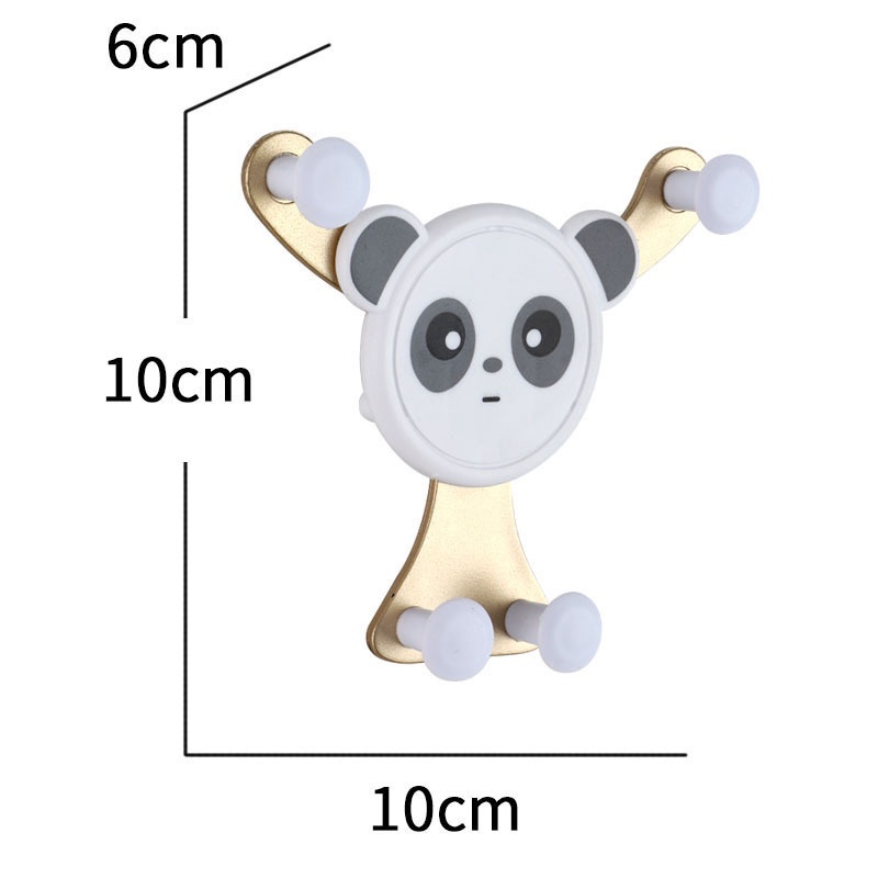 Braket Stand Holder Smartphone Universal Model Klip on Motif Panda Untuk Vent Ac Mobil iPhone