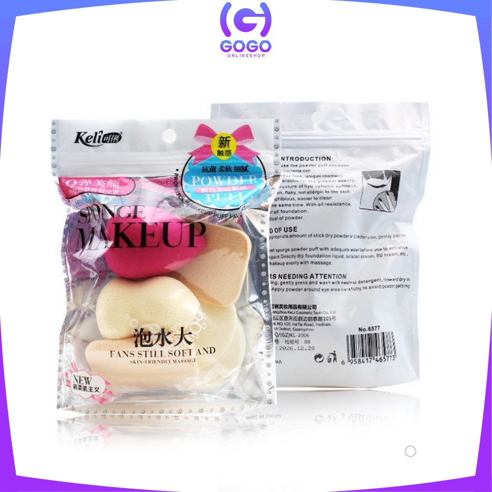 GOGO-K47 Spons Make Up 6 IN 1 Spon Foundation Pembersih Make Up Wajah Sponge Makeup Beauty Blender