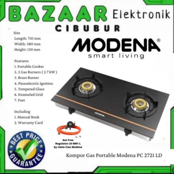 KOMPOR MODENA PC 2721 L / PC2721L GIUSTO KOMPOR PORTABLE 2 TUNGKU 70Cm product ready