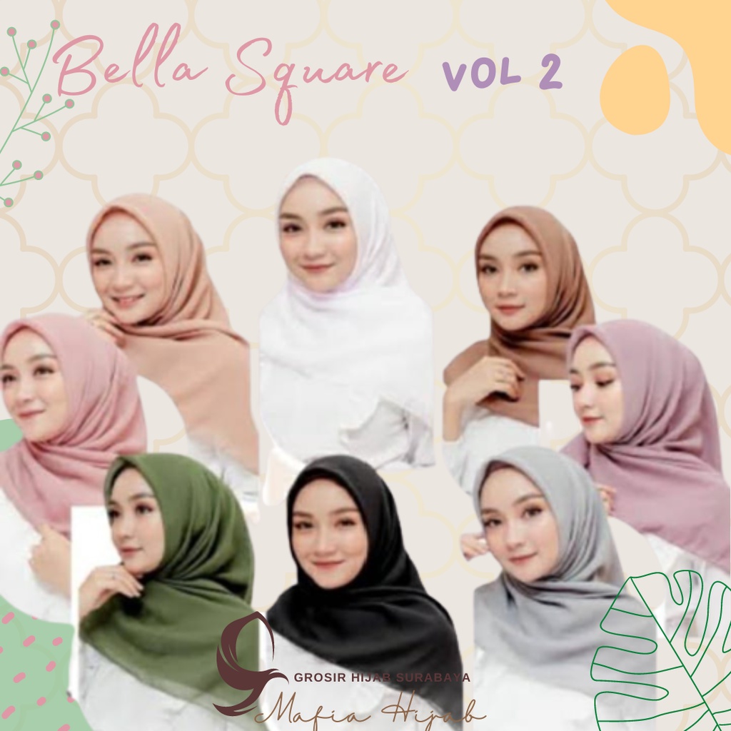 ( Mafia hijab ) Hijab bella square premium quality / hijab segi empat bisa cod