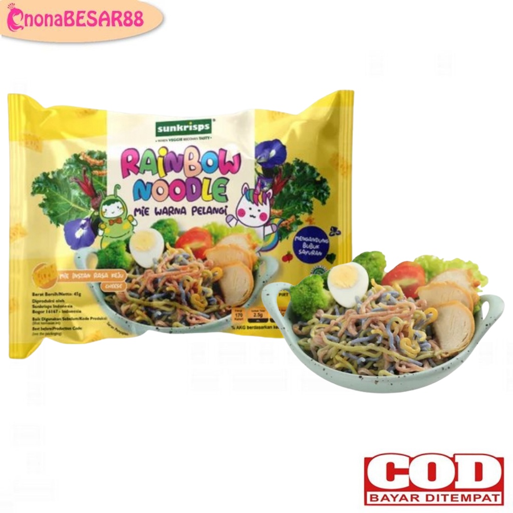 

Sunkrisps Rainbow Noodle / Mie Warna Warni Pelangi / Mie Sehat / Mie Anak