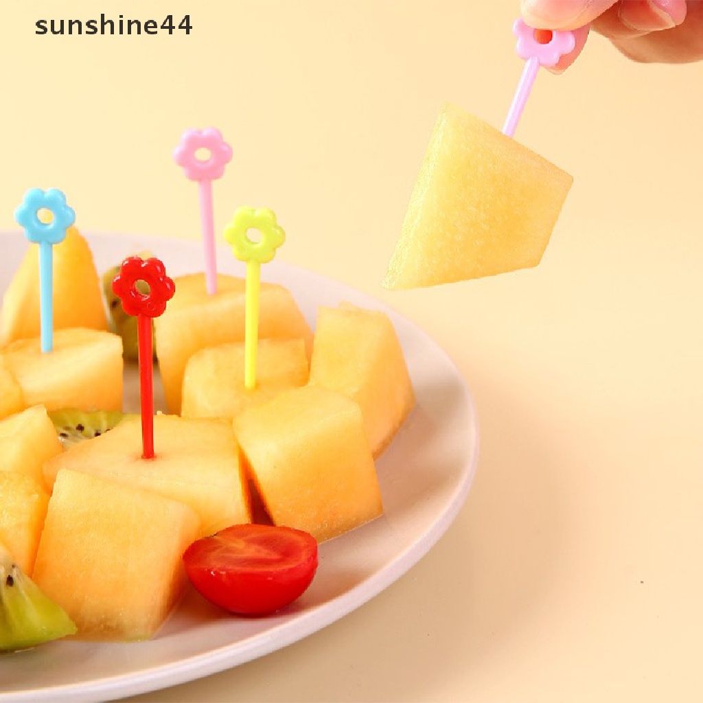 Sunshine 12 / 20Pcs / Set Tusukan Makanan / Snack / Kue / Buah Mini Motif Kartun Hewan Untuk Anak