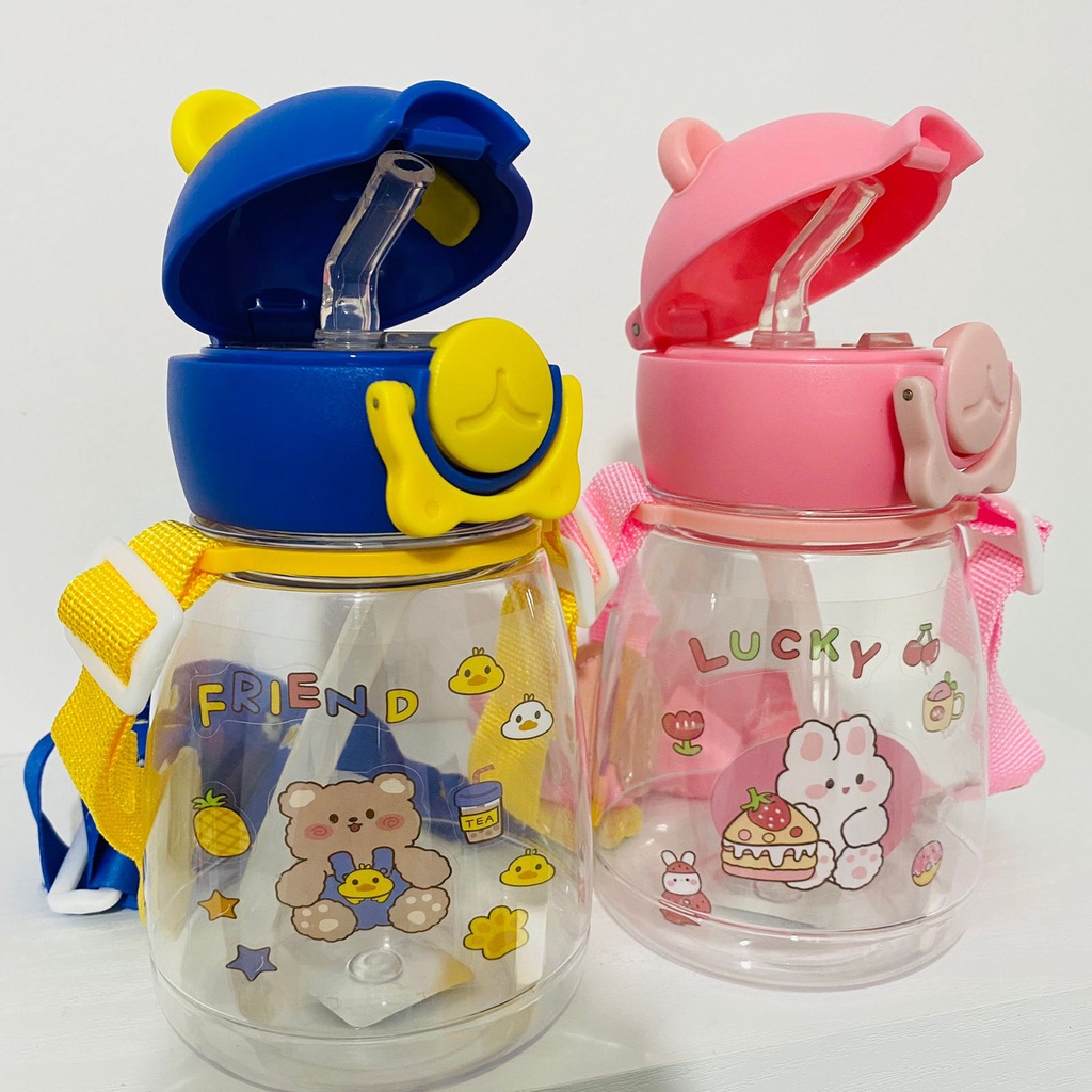 Botol Minum Sedotan Anak Karakter LUCKYBEAR 550 ML