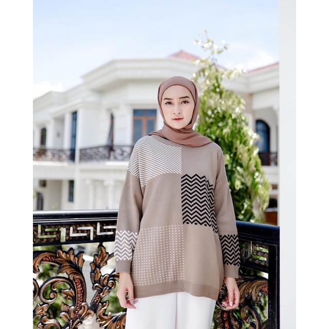 PEONY PAULA KNIT (Cek caption) sweater import