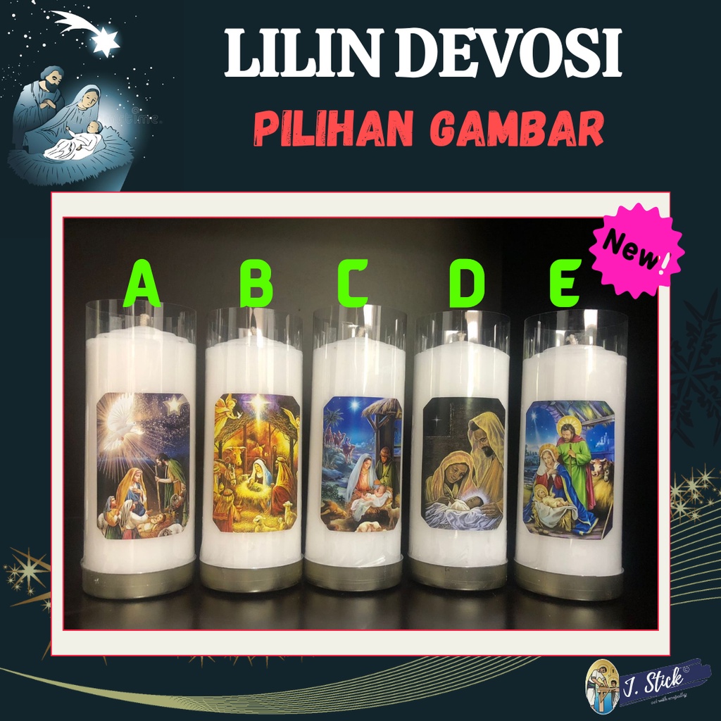 Lilin Rohani Katolik, Lilin Doa, Lilin Natal, Keluarga Kudus 14 cm (1pc), Edisi baru