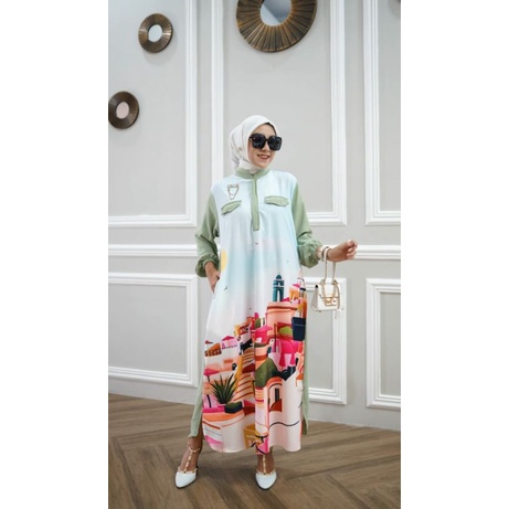 [NEWPRODUCT]ARSY MIDI DRESS|DRESS CRINKLE PRINT|BUSUI FRIENDLY