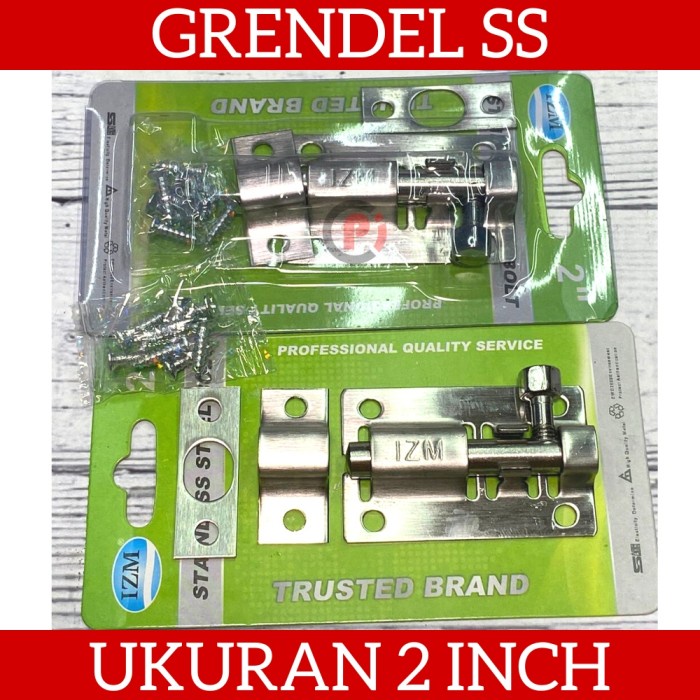 Grendel Lemari Pintu Loker Ukuran 2 Inch Bahan Stainless Steel + Skrup